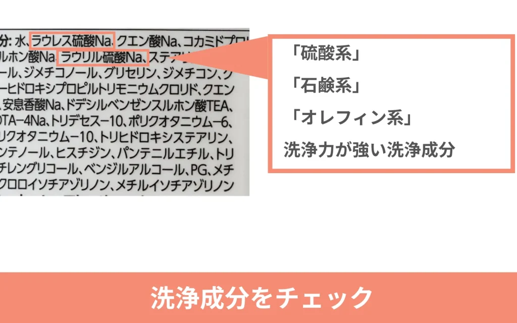 シャンプーの成分表の強すぎる洗浄成分